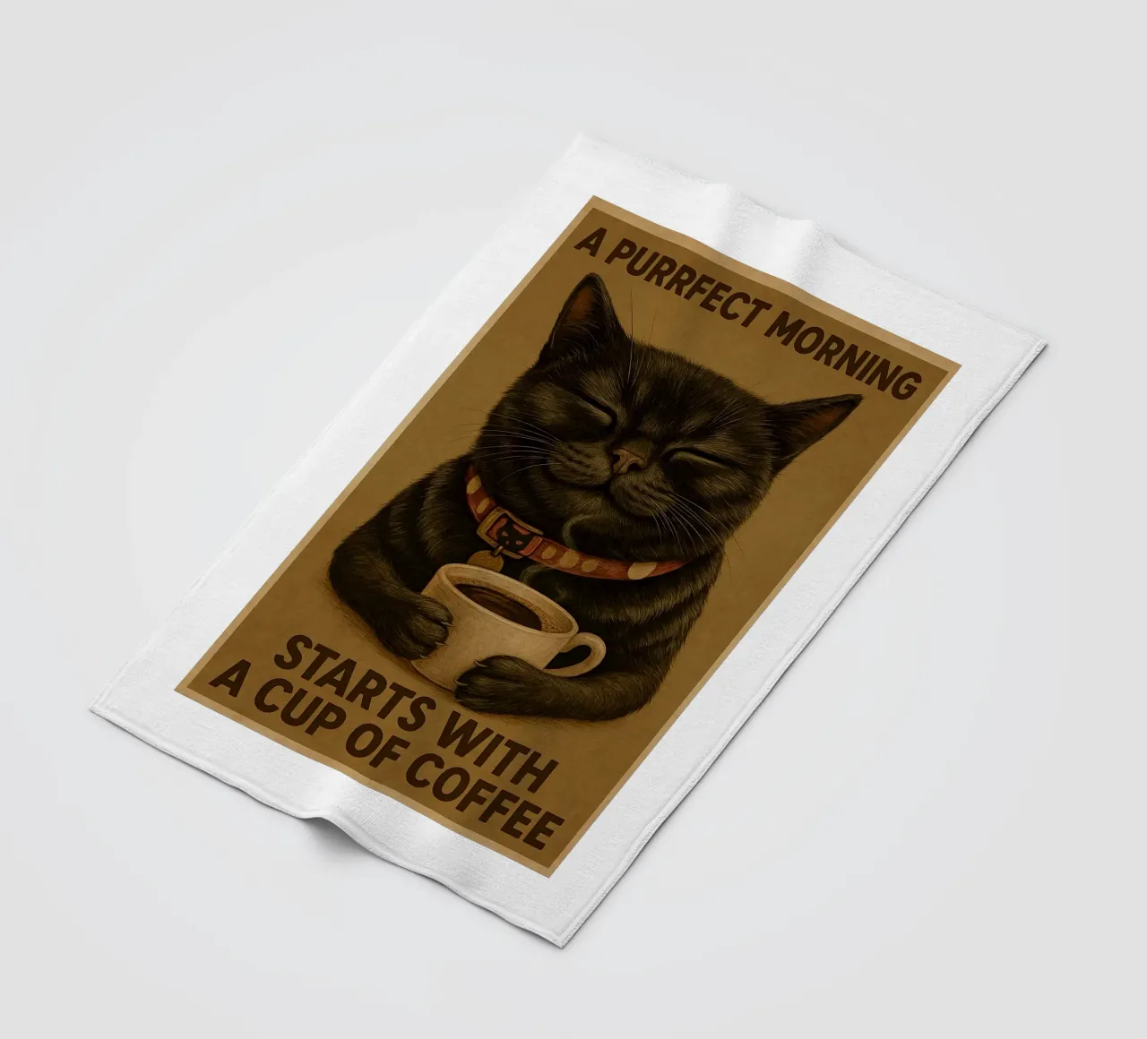 Gatto divertente Una mattina perfetta inizia con una tazza di caffè coperta in pile da Rawdenox