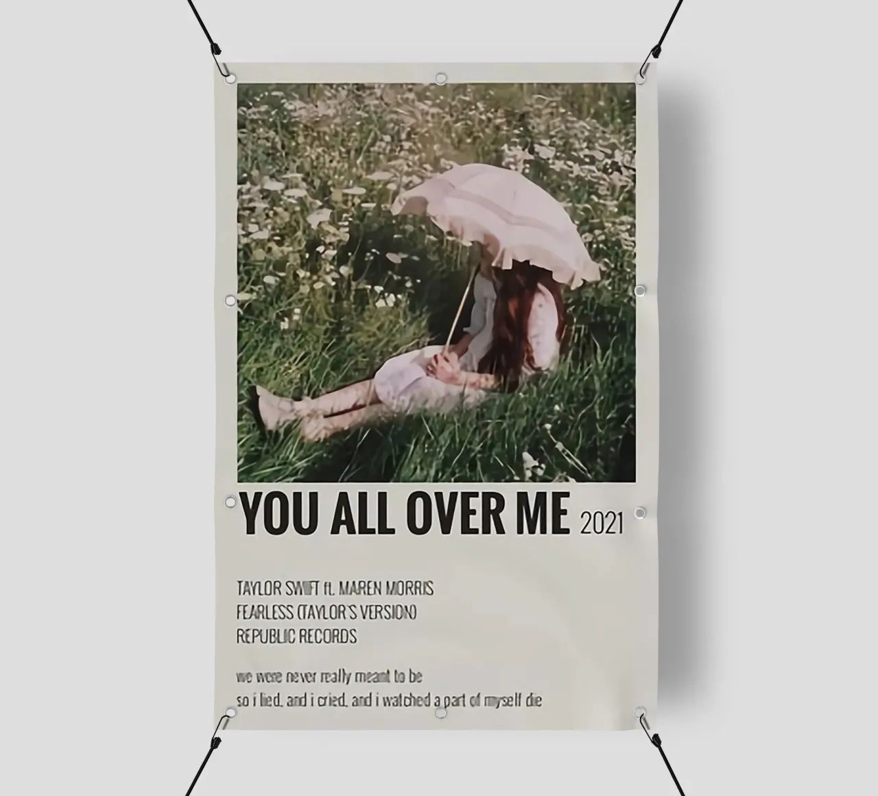 You All Over Me 2021 - Taylor Swifts poster pvc cover by HUMMERSONIC