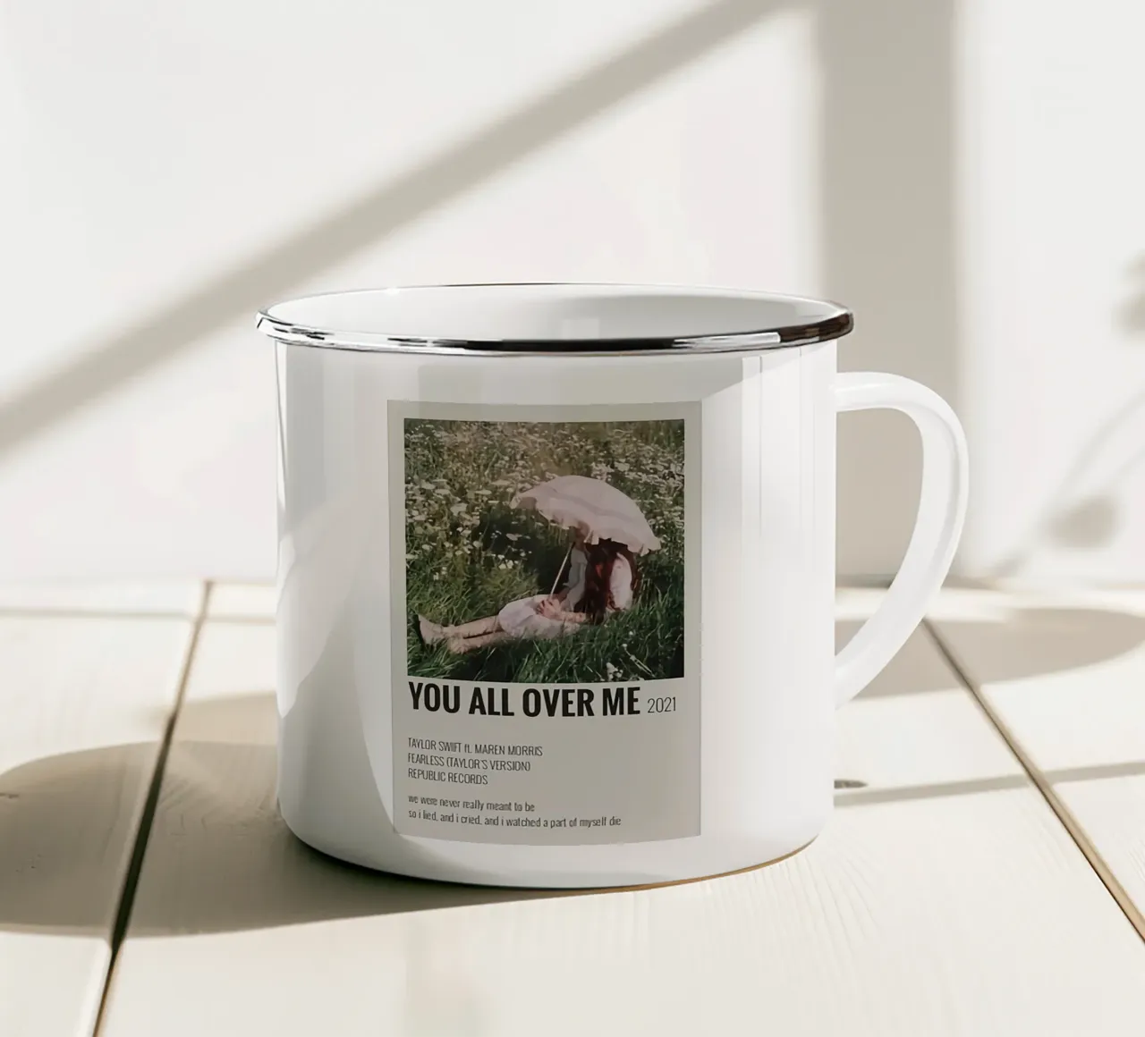You All Over Me 2021 - Poster di Taylor Swifts tazza in smalto da HUMMERSONIC