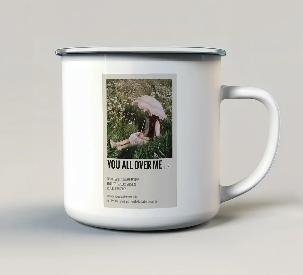 You All Over Me 2021 - Poster di Taylor Swifts tazza in smalto da HUMMERSONIC