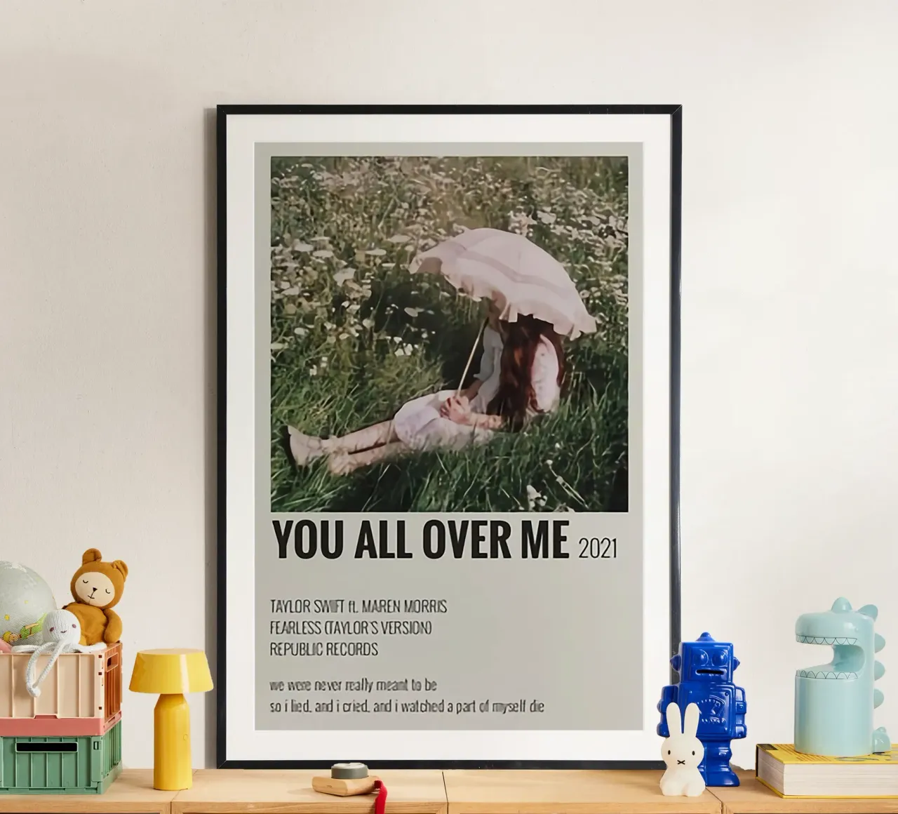 You All Over Me 2021 - Poster di Taylor Swifts poster con telaio in alluminio da HUMMERSONIC