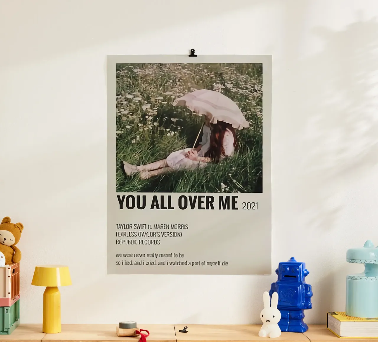 You All Over Me 2021 - Poster di Taylor Swifts poster con telaio in alluminio da HUMMERSONIC