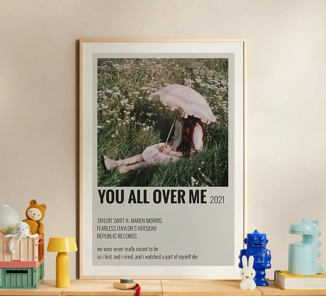 You All Over Me 2021 - Poster di Taylor Swifts poster con telaio in alluminio da HUMMERSONIC