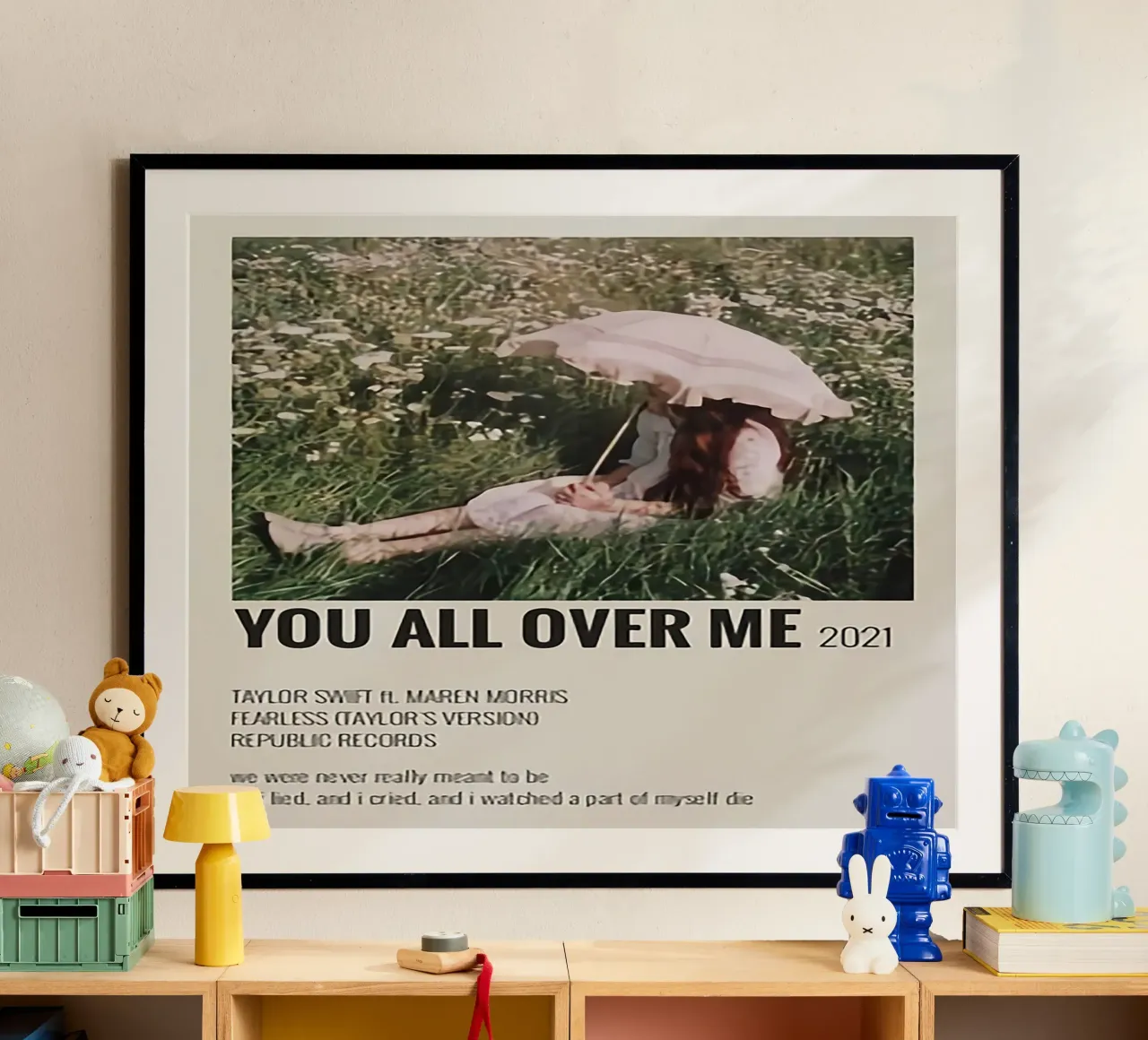 You All Over Me 2021 - Poster di Taylor Swifts poster con telaio in alluminio da HUMMERSONIC