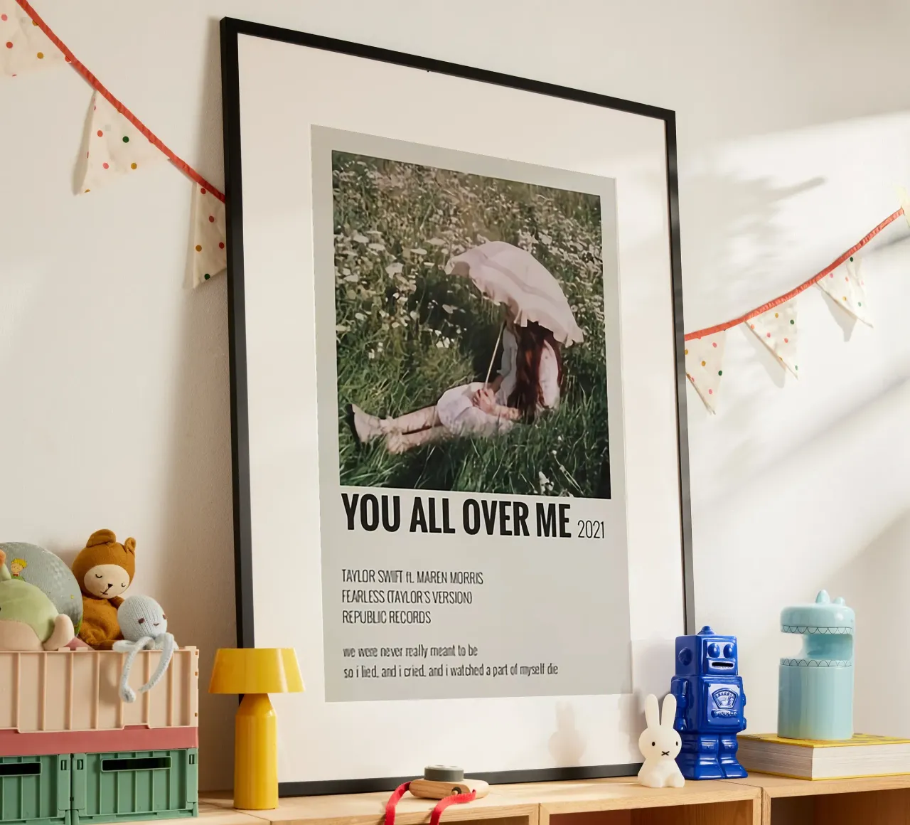 You All Over Me 2021 - Poster di Taylor Swifts poster con telaio in alluminio da HUMMERSONIC