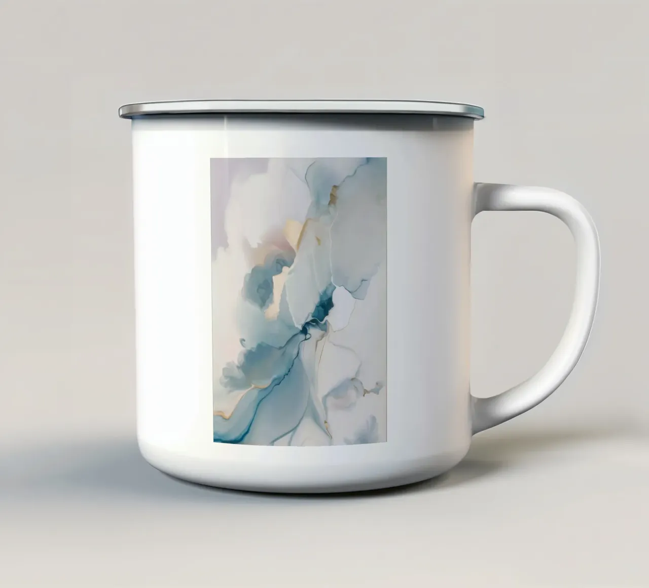 Aqua Mist Bloom taza de esmalte de Monarch Arc