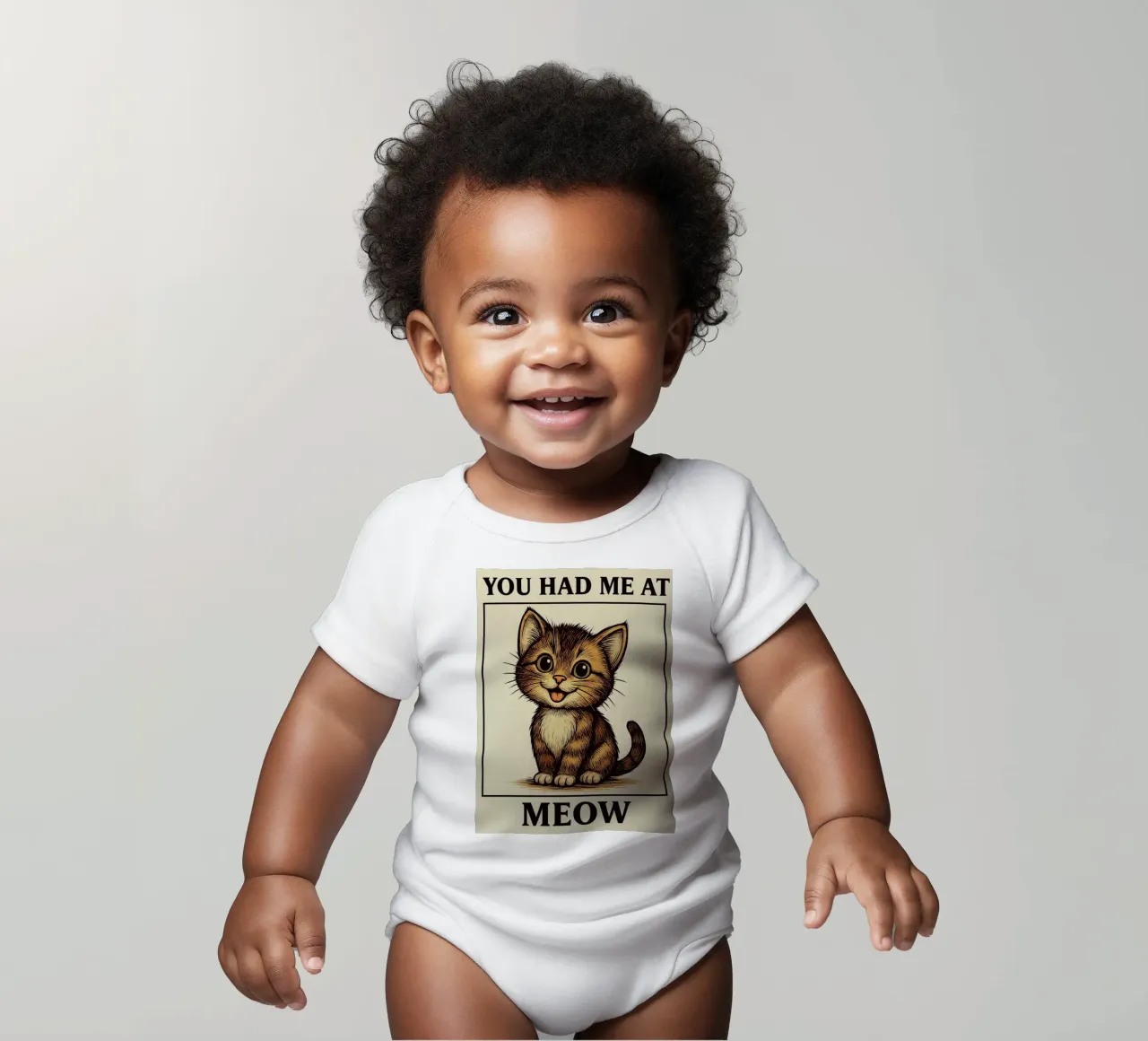 Funny Cat You Had Me At Meow body de bebé de Rawdenox