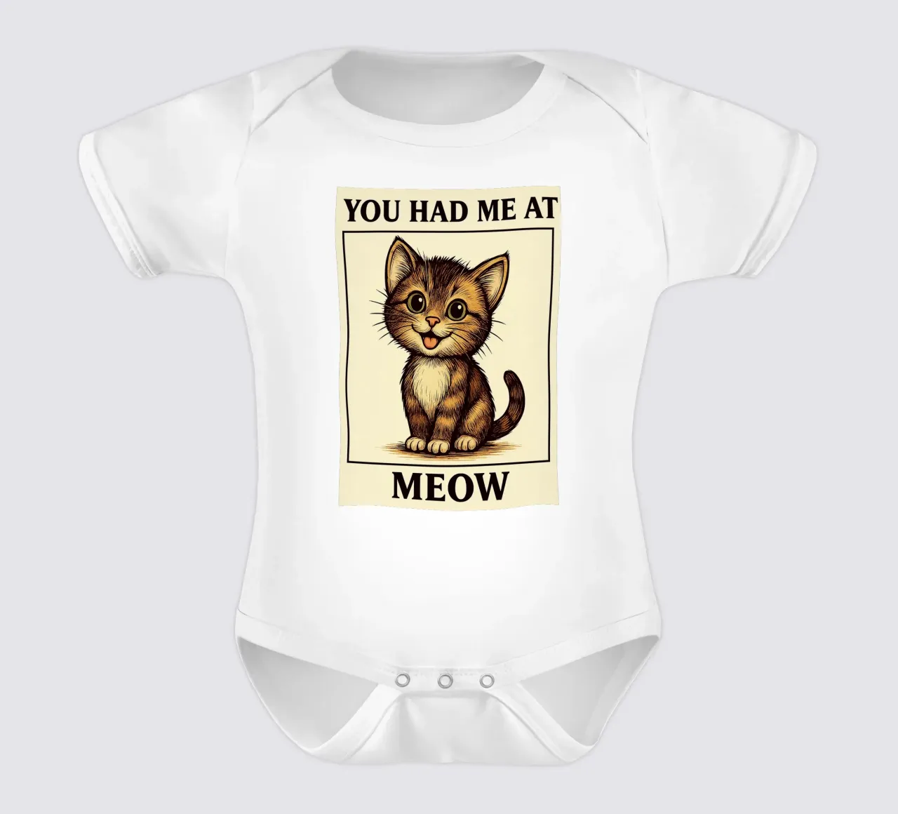 Funny Cat You Had Me At Meow body de bebé de Rawdenox