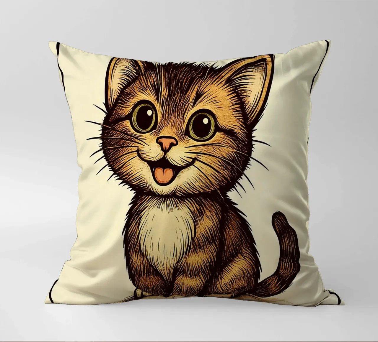Funny Cat You Had Me At Meow decorative cushion by Rawdenox