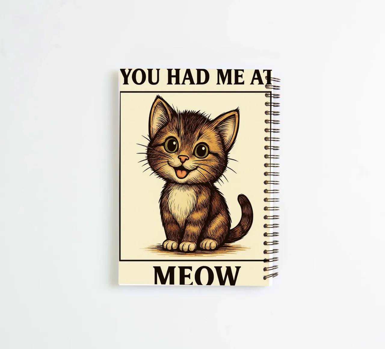 Funny Cat You Had Me At Meow carnet à spirale de Rawdenox