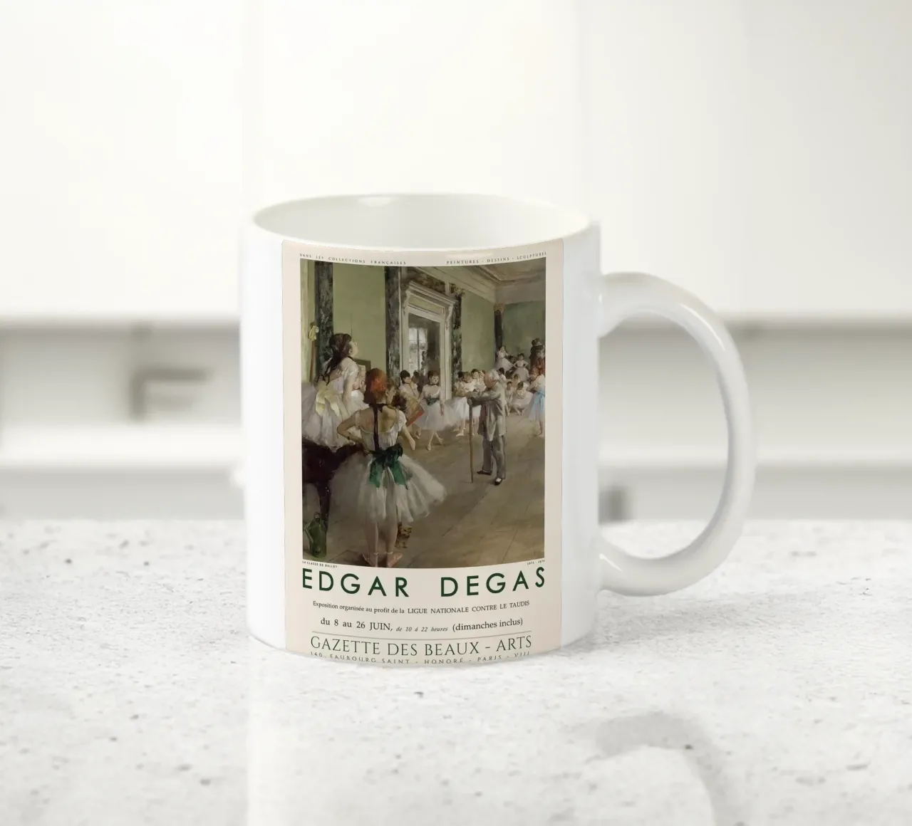 Poster della classe di balletto di Edgar Degas tazza in ceramica da Alfieson
