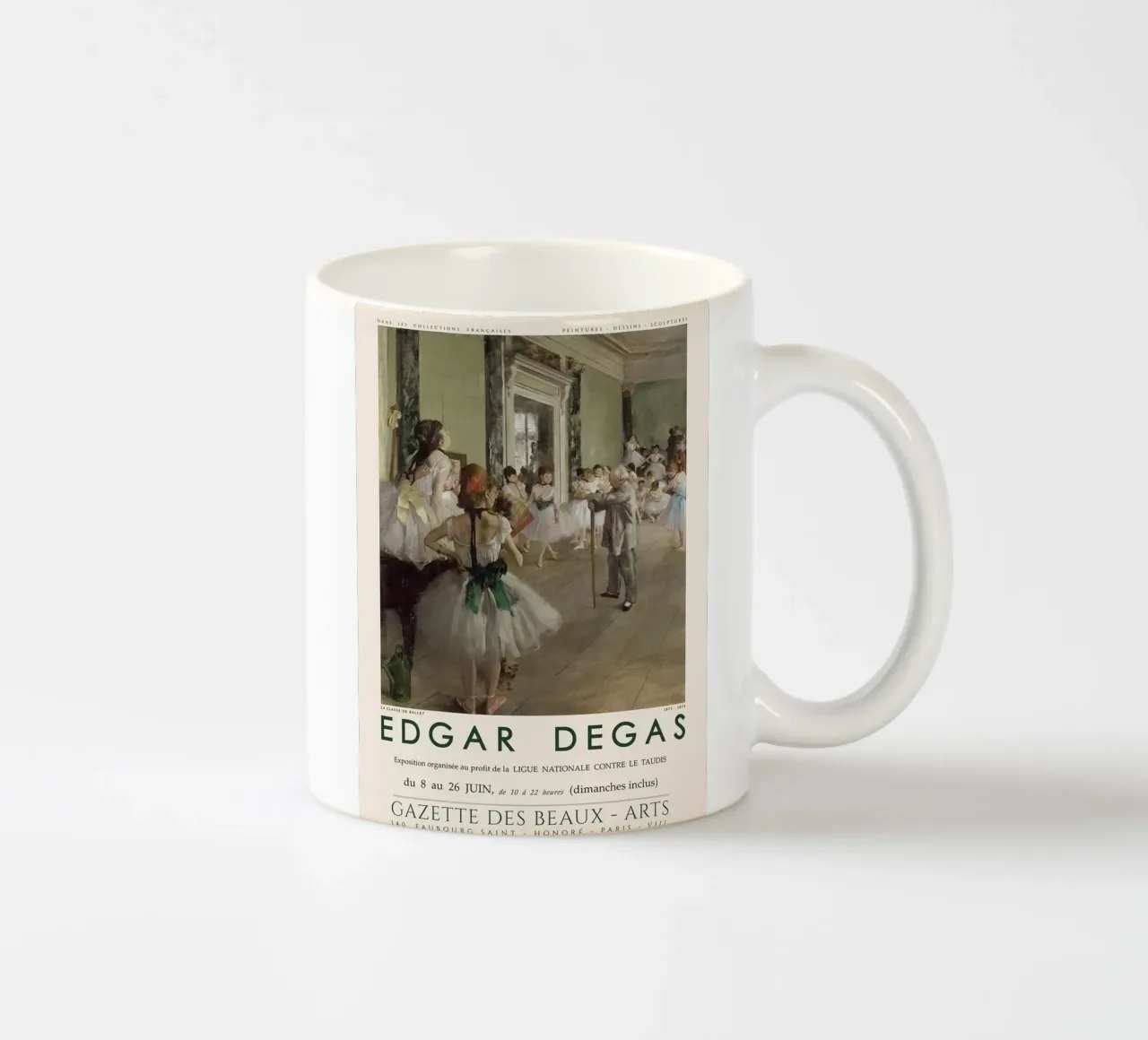 Poster della classe di balletto di Edgar Degas tazza in ceramica da Alfieson