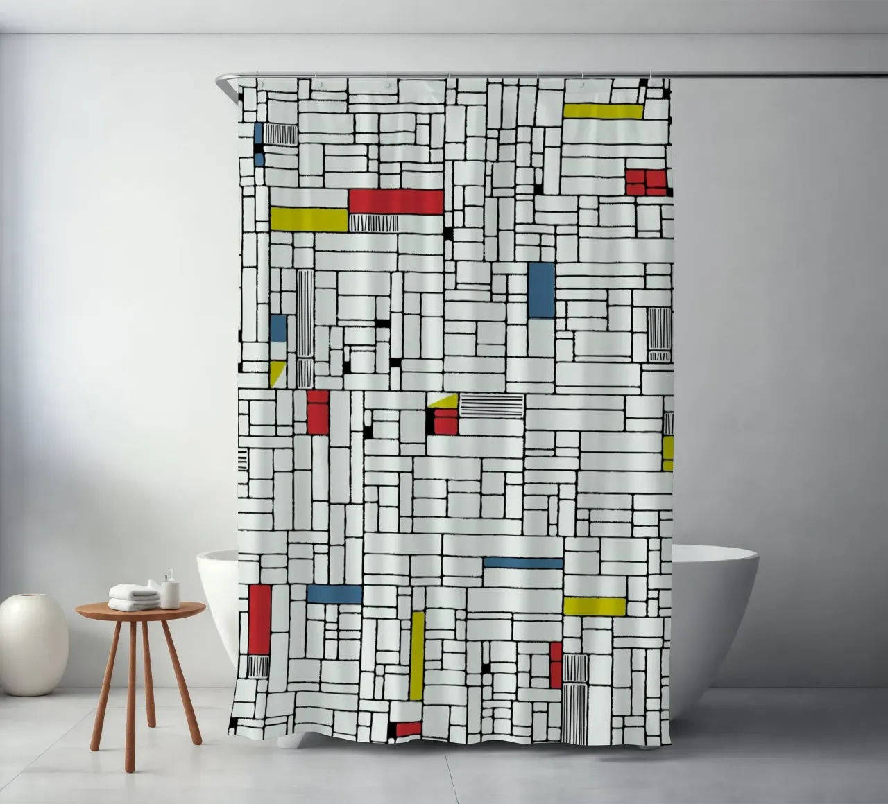 Computer Graphic primary colours tenda da doccia da Hemingway Design