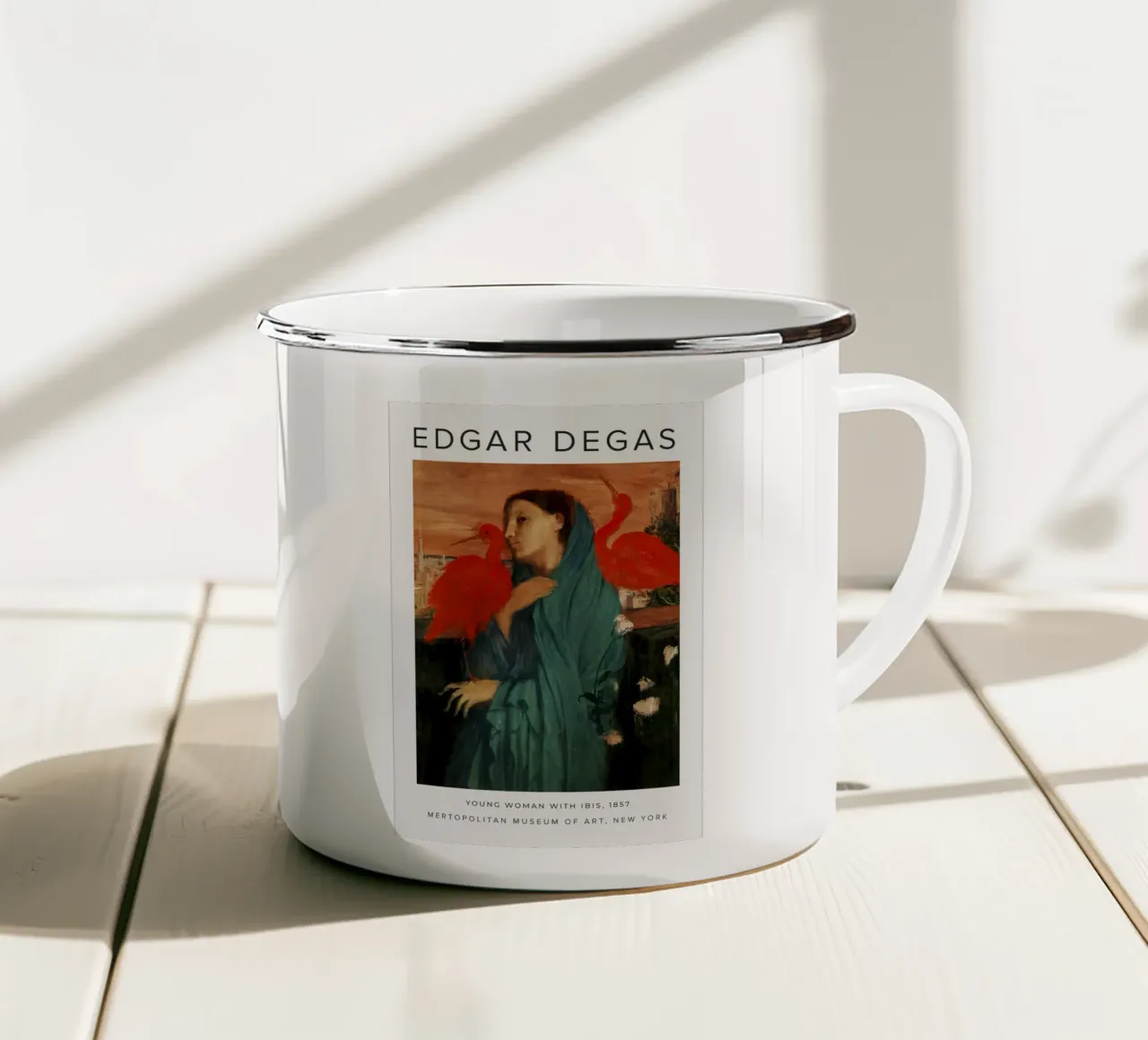 Edgar Degas - Giovane donna con ibis tazza in smalto da Alfieson