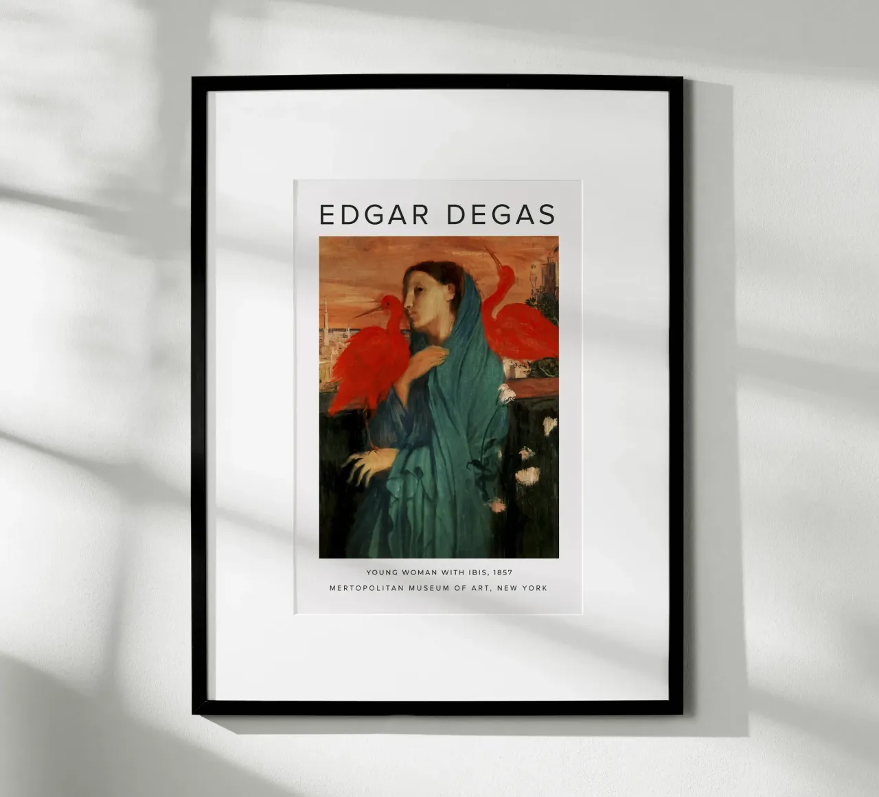 Edgar Degas - Giovane donna con ibis poster con telaio in legno da Alfieson