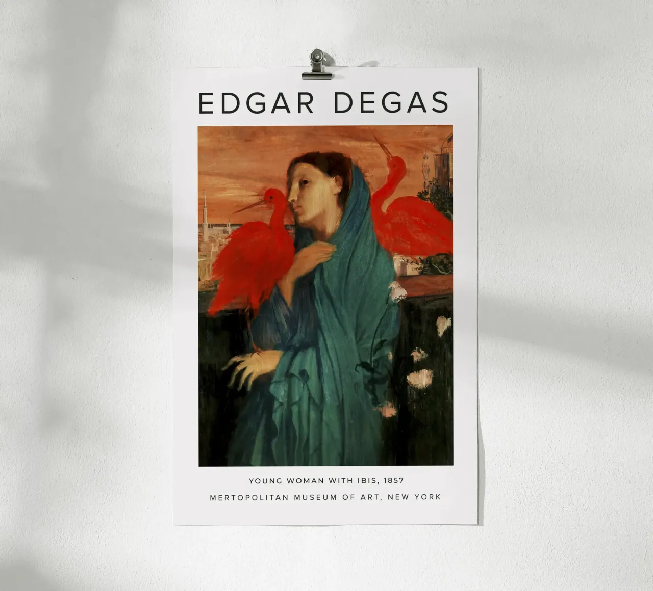 Edgar Degas - Giovane donna con ibis poster con telaio in legno da Alfieson