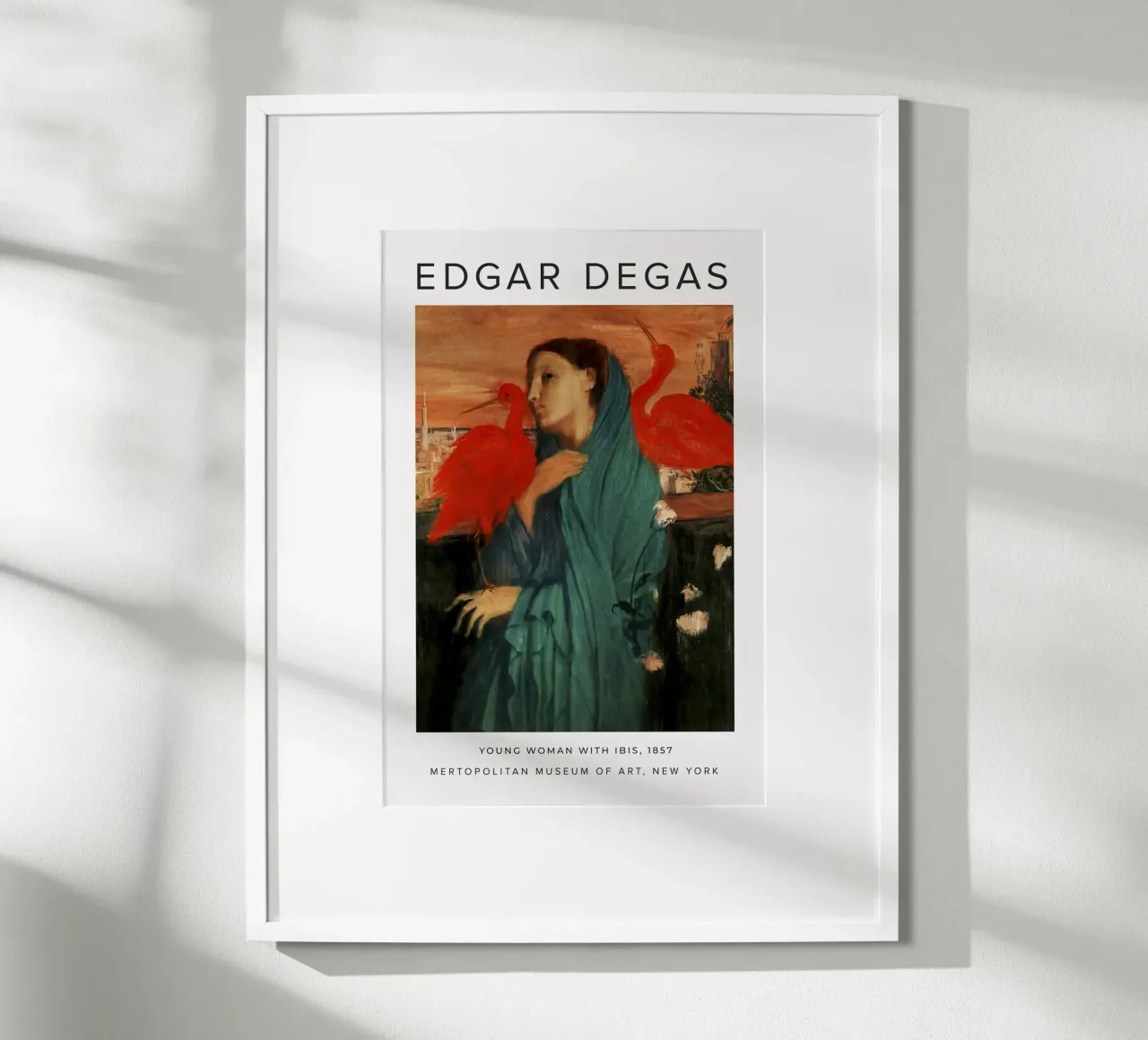 Edgar Degas - Giovane donna con ibis poster con telaio in legno da Alfieson