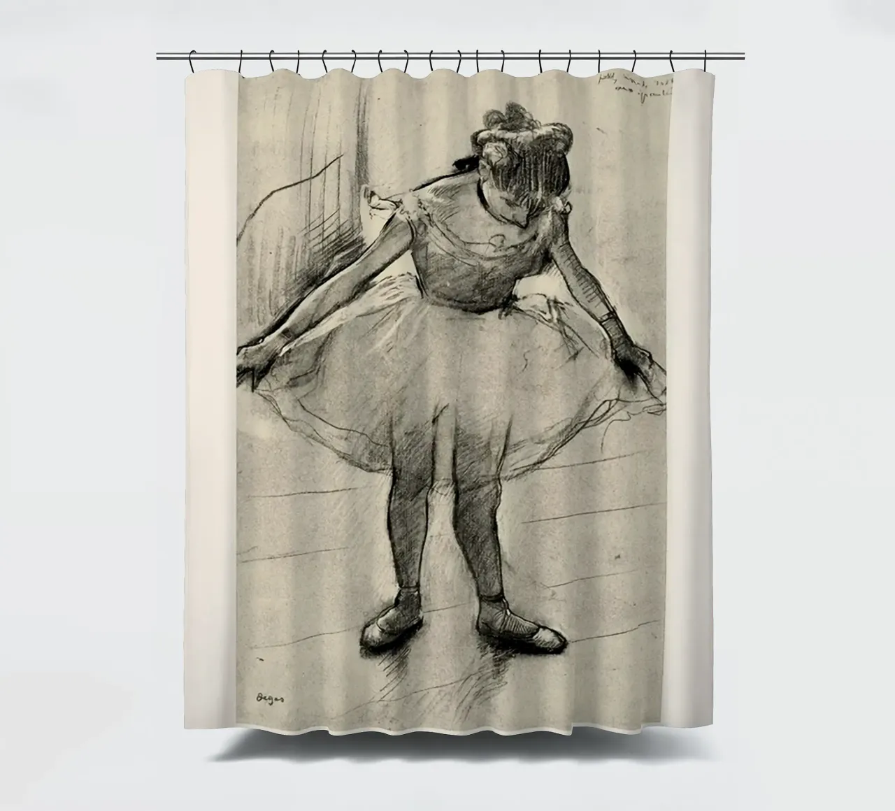Edgar Degas - Young Woman Standing shower curtain by Alfieson