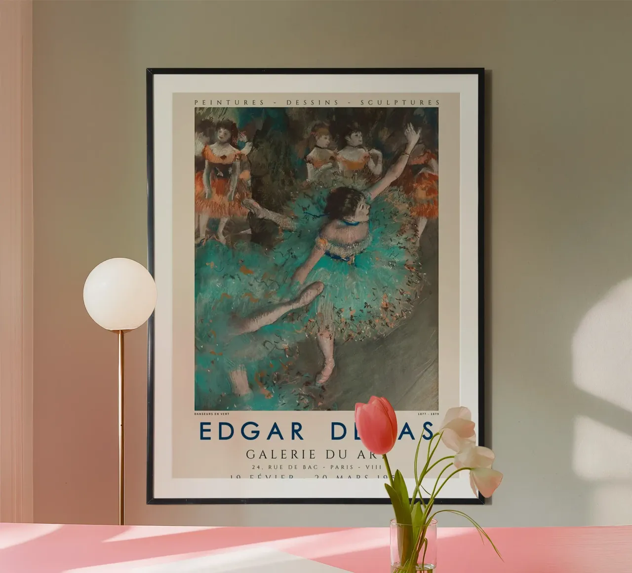 Poster di danza di Edgar Degas poster con telaio in legno da Alfieson