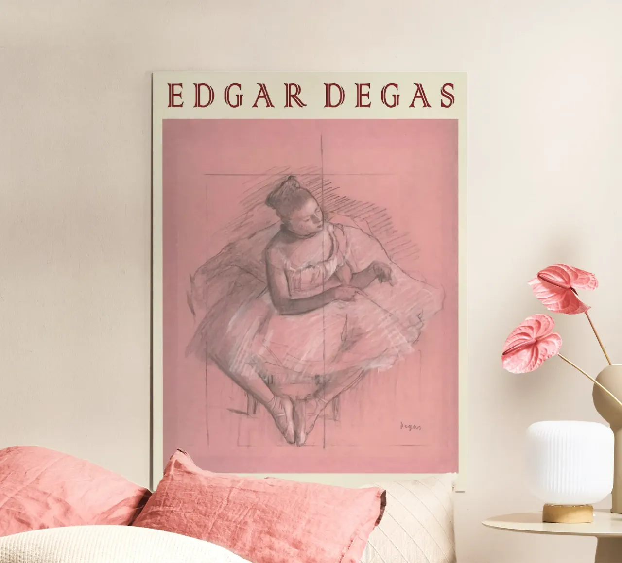 Poster del balletto di Edgar Degas poster con telaio in legno da Alfieson