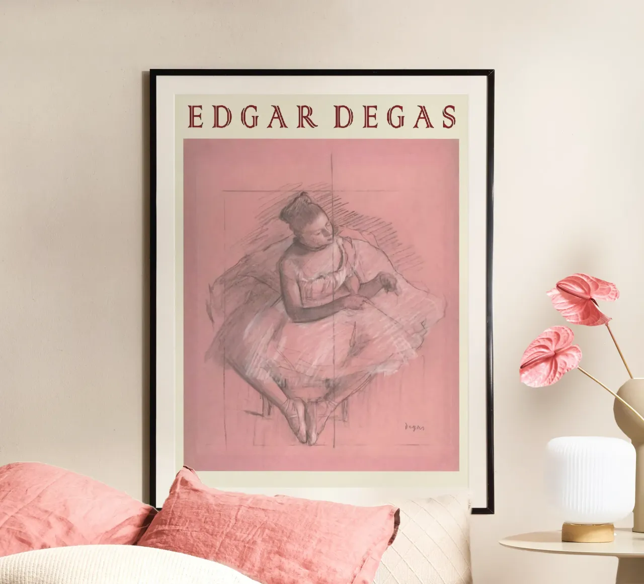 Poster del balletto di Edgar Degas poster con telaio in legno da Alfieson