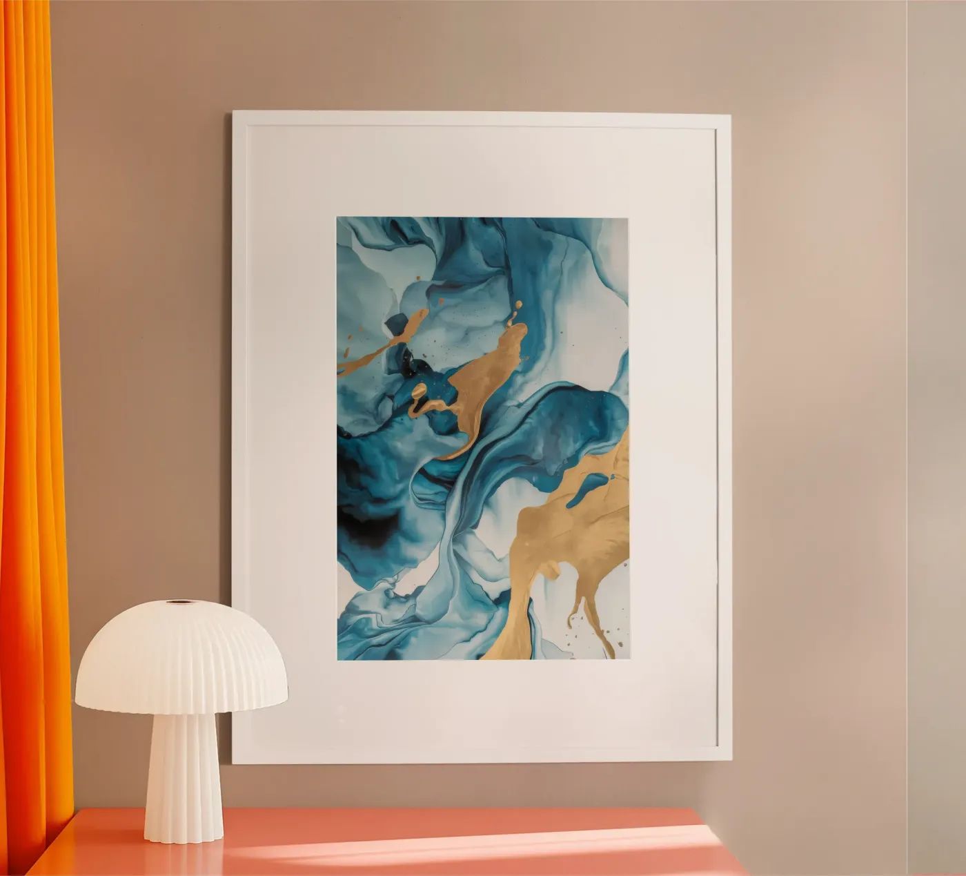 Sapphire Drift Flame poster van Monarch Arc