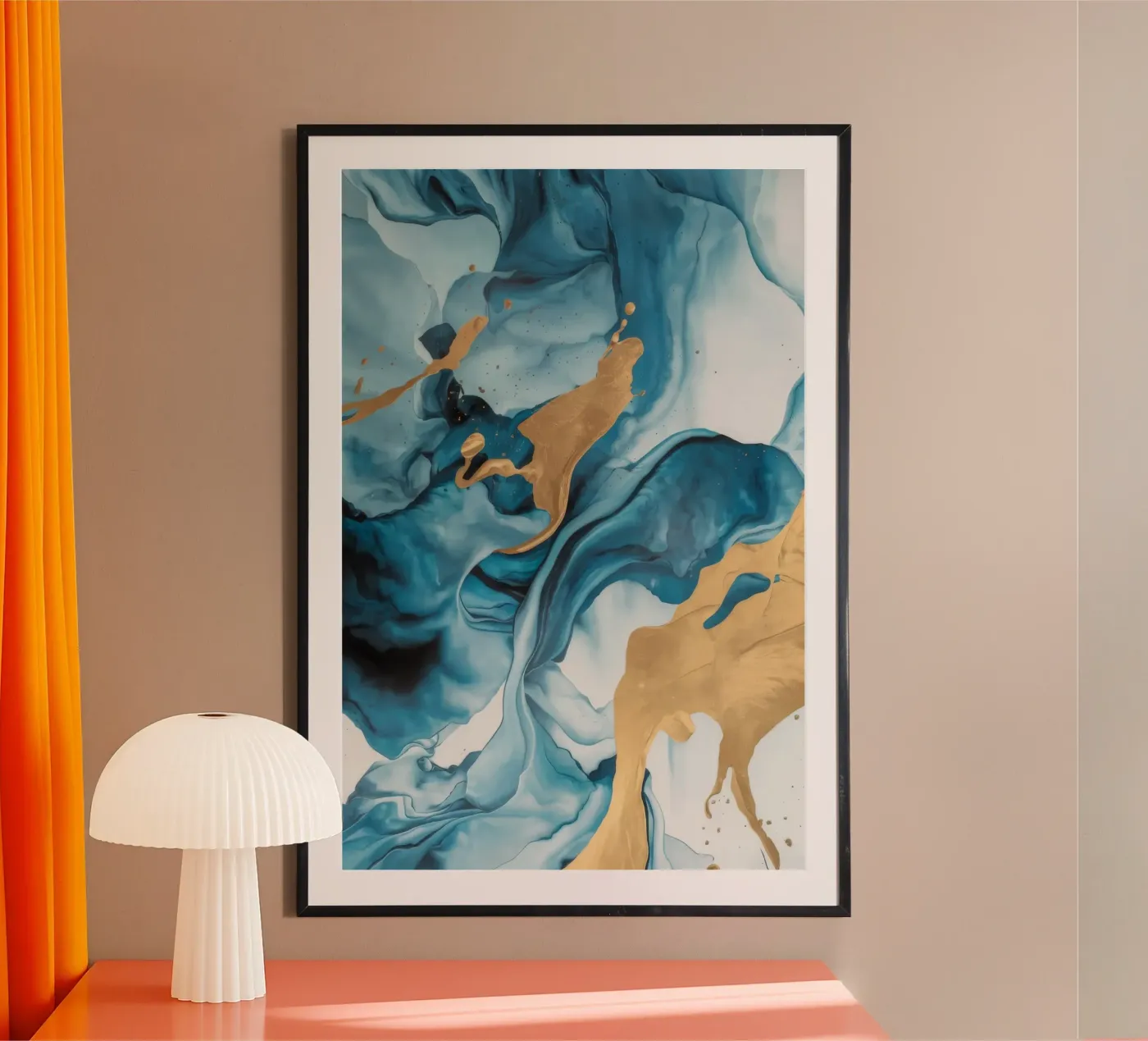 Sapphire Drift Flame poster van Monarch Arc