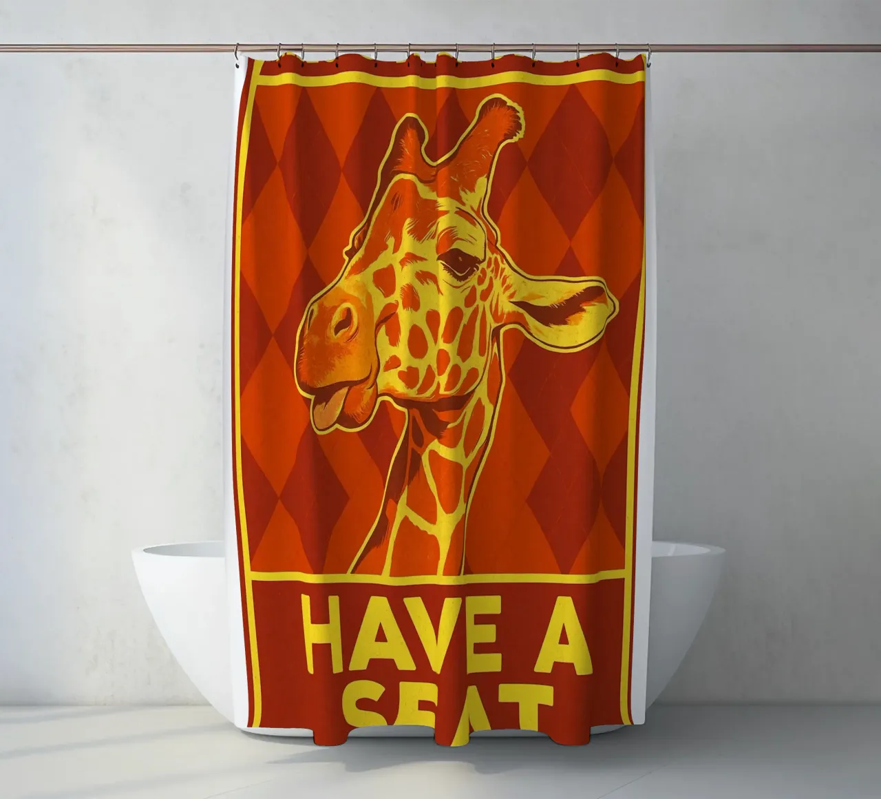 Ciao, guance dolci, giraffa tenda da doccia da Rawdenox