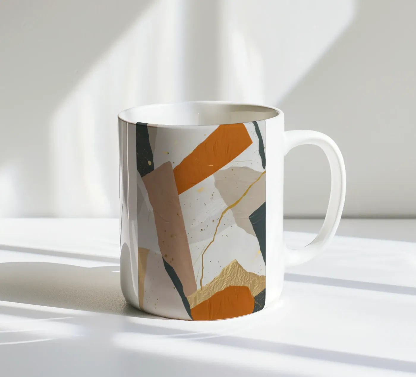 Patchwork Dune Motion ceramic mug by Monarch Arc