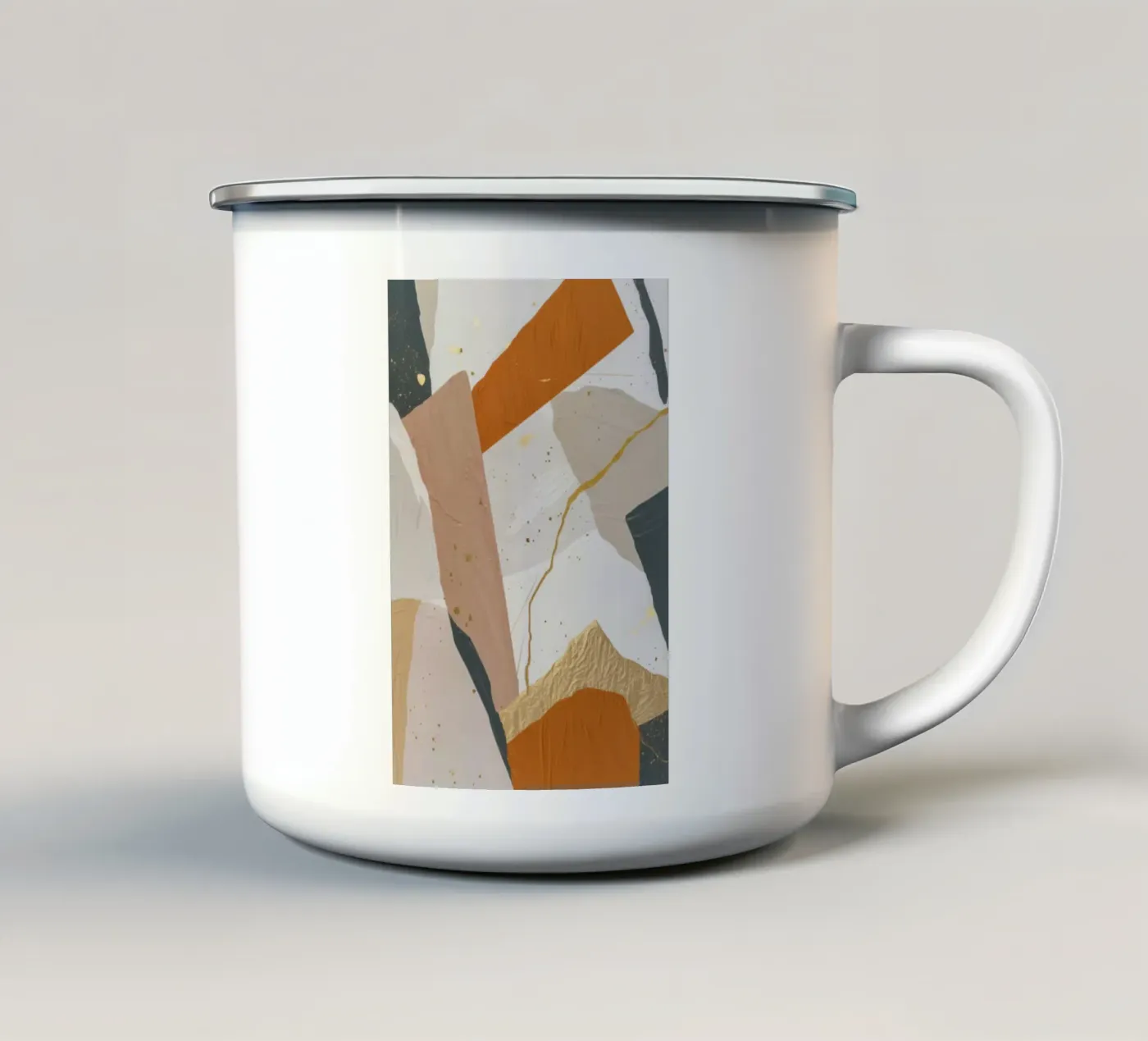 Patchwork Dune Motion enamel mug by Monarch Arc
