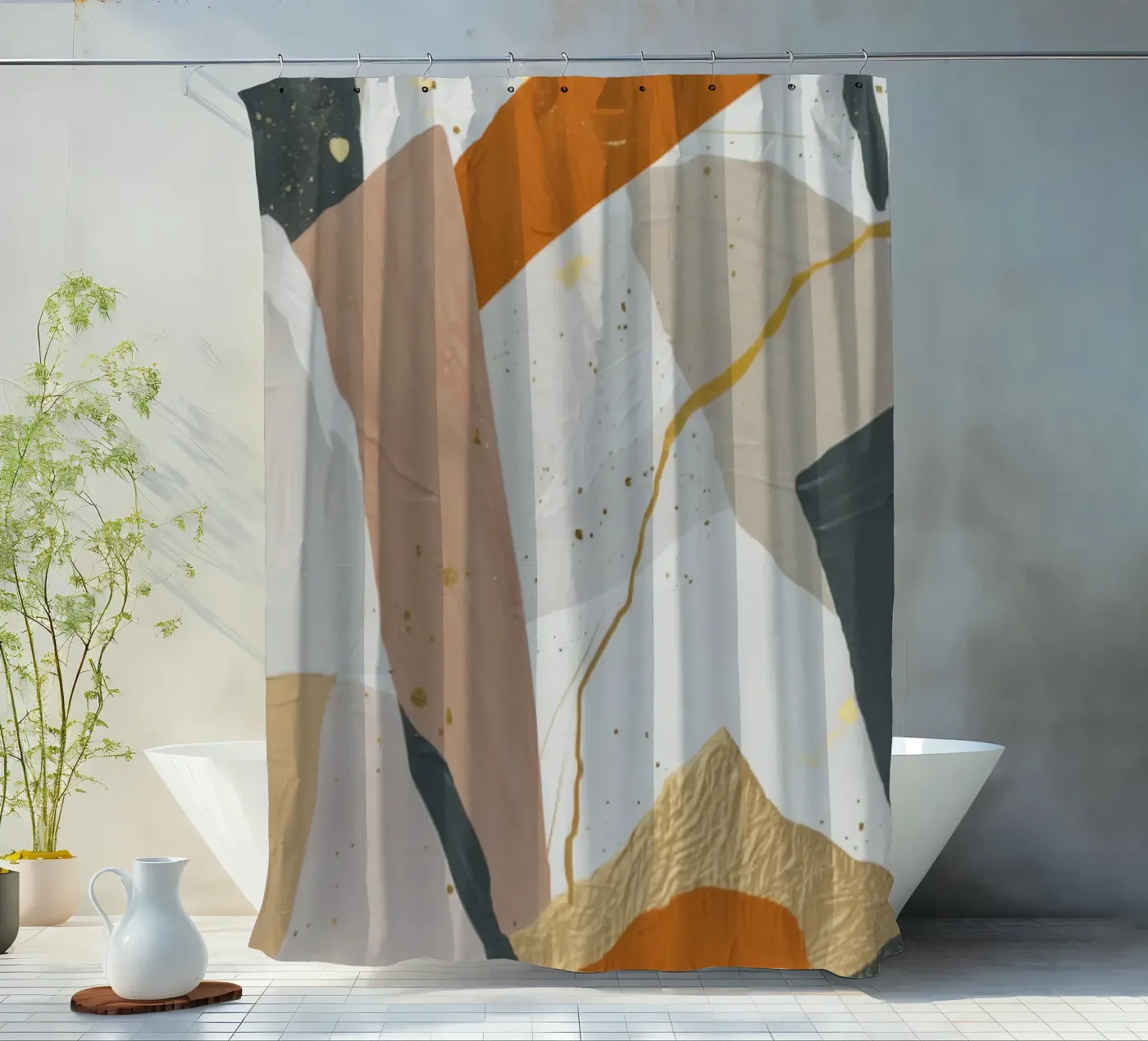 Patchwork Dune Motion rideau de douche de Monarch Arc