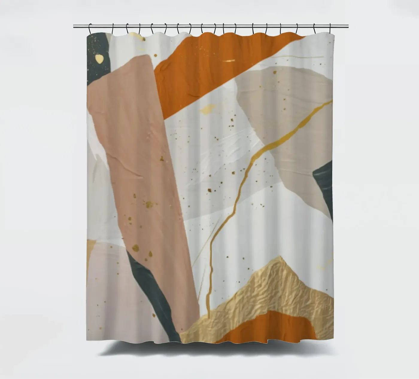 Patchwork Dune Motion shower curtain by Monarch Arc