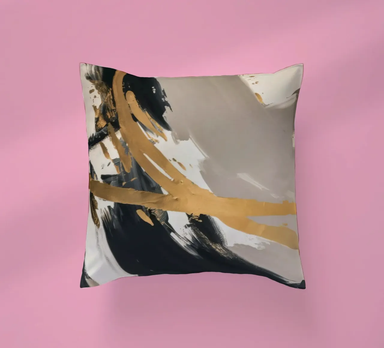 Obsidian Gold Swipe decorative cushion by Monarch Arc