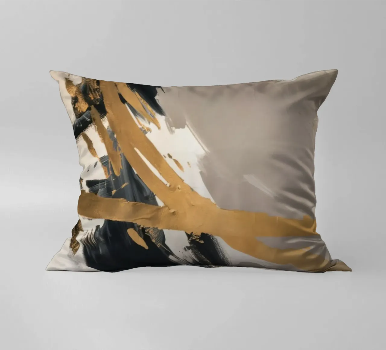 Obsidian Gold Swipe decorative cushion by Monarch Arc