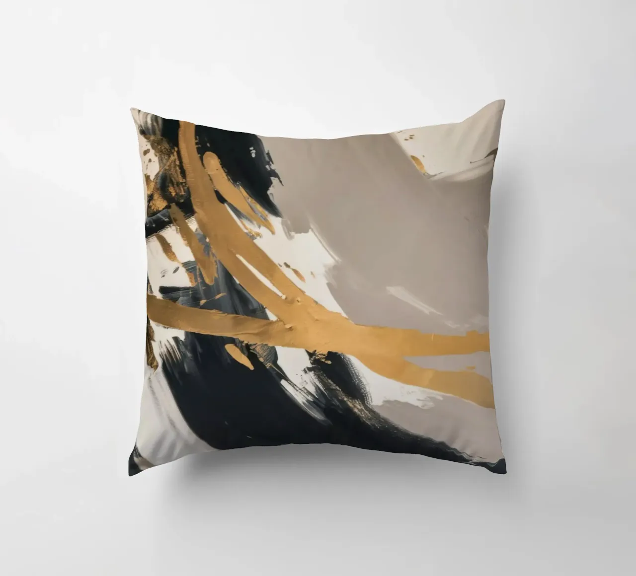Obsidian Gold Swipe decorative cushion by Monarch Arc