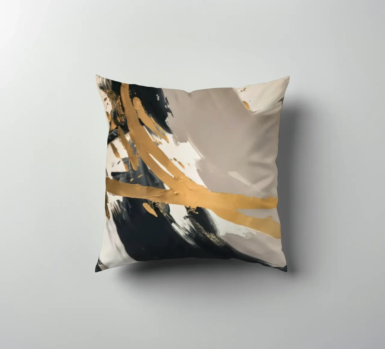 Obsidian Gold Swipe decorative cushion by Monarch Arc