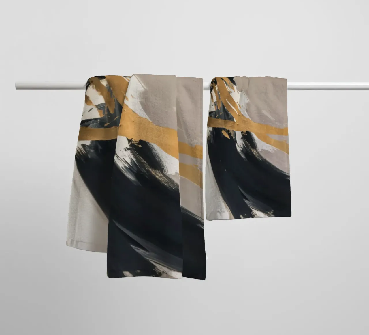 Obsidian Gold Swipe towel by Monarch Arc