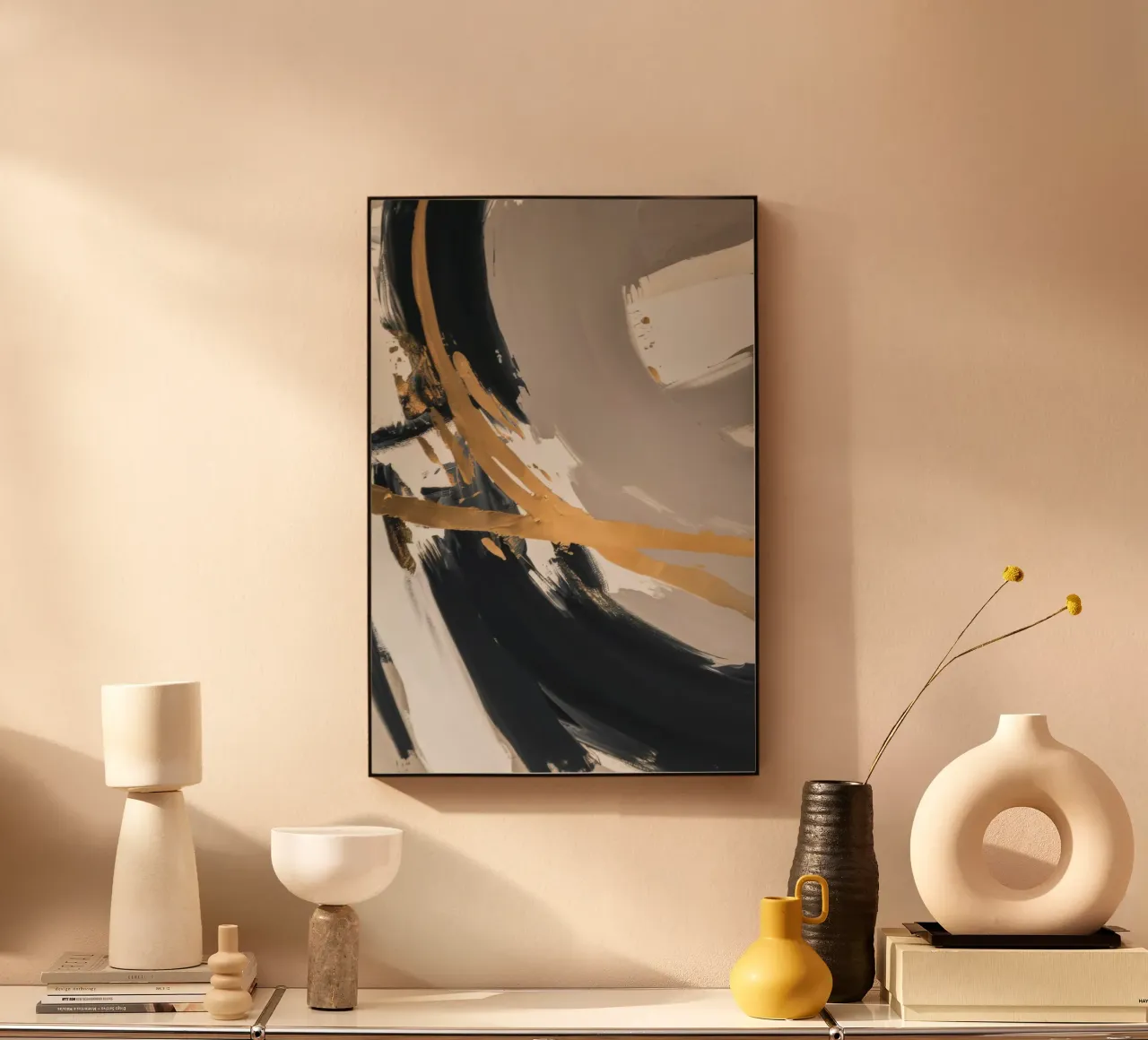 Obsidian Gold Swipe alu-dibond by Monarch Arc