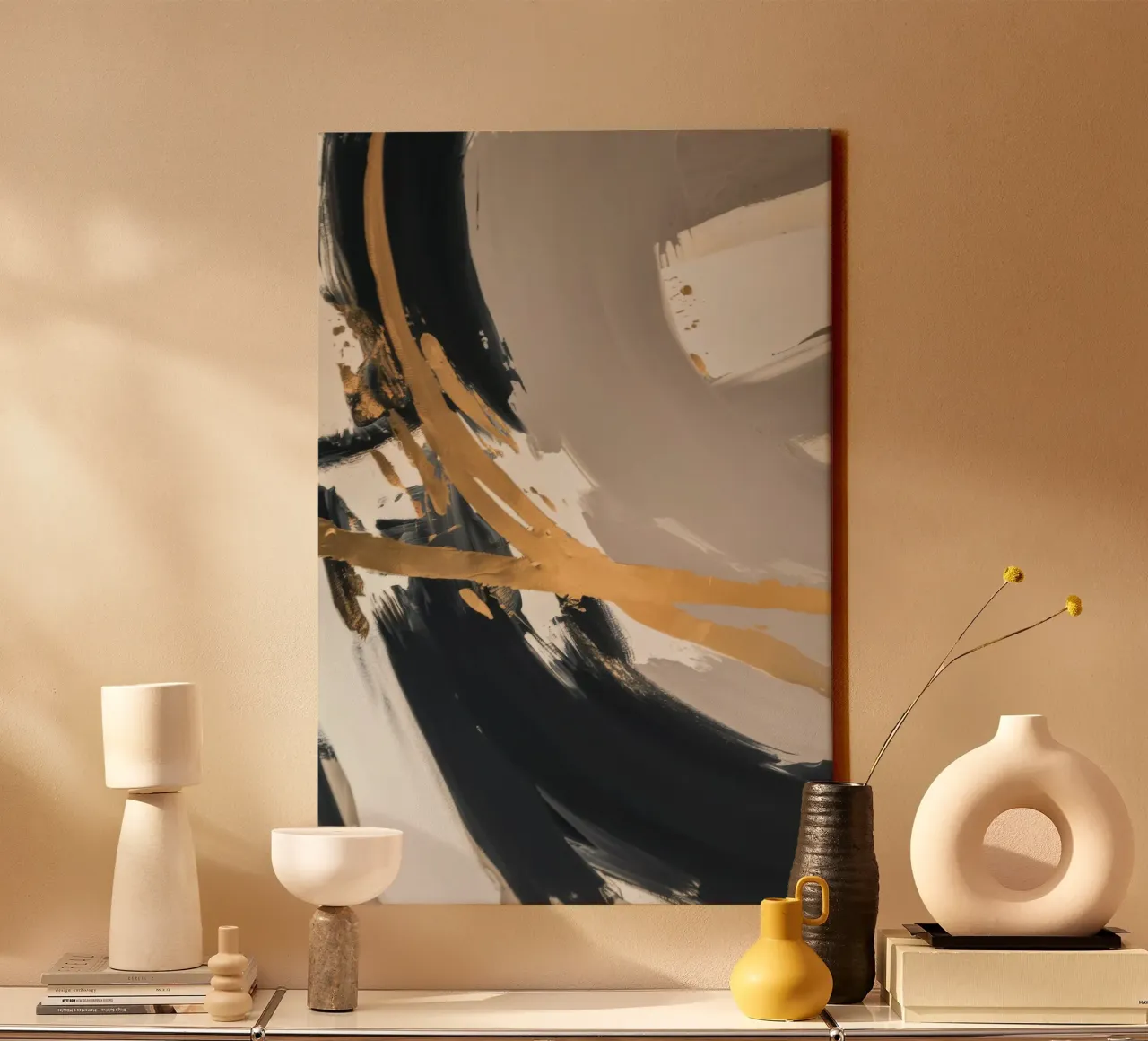 Obsidiaan Goud Swipe canvas met Baklijst van Monarch Arc