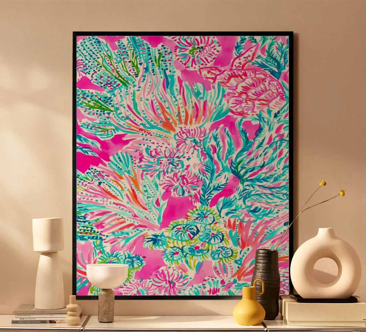 Lilly Pulitzer - Ispirazione Villar poster con telaio in legno da Queenshop