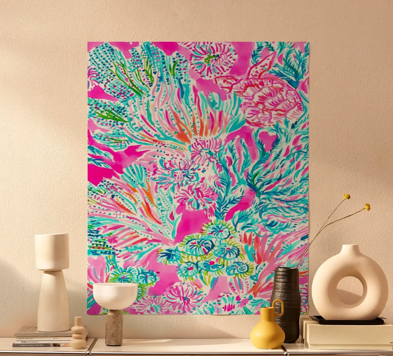 Lilly Pulitzer - Ispirazione Villar poster con telaio in legno da Queenshop