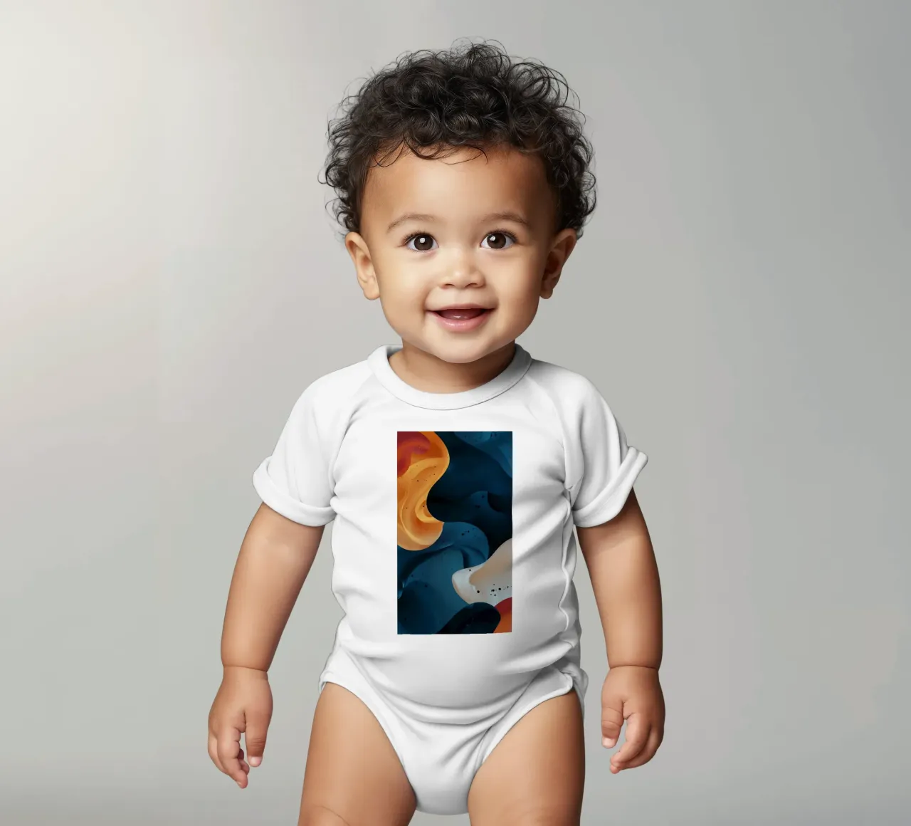 Lava Sky Drift short-sleeve baby romper by Monarch Arc
