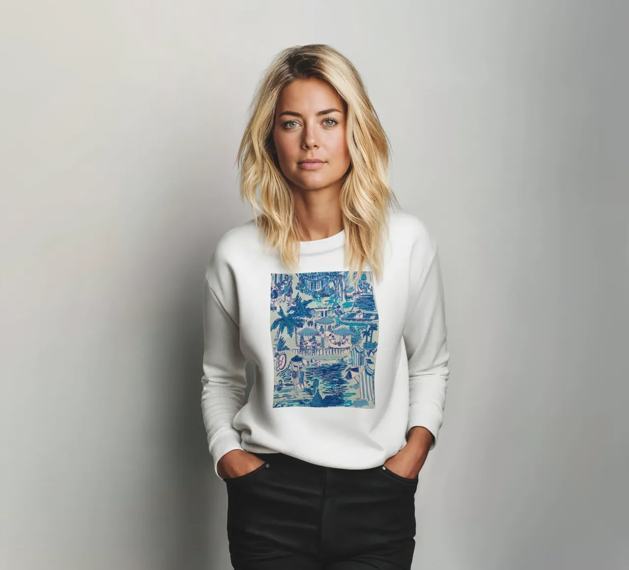 Lilly Pulitzer - Acquamarina fresca felpa da Queenshop