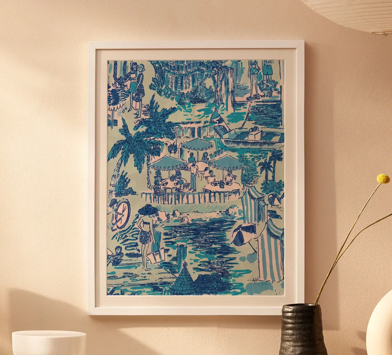 Lilly Pulitzer - Acquamarina fresca poster con telaio in alluminio da Queenshop