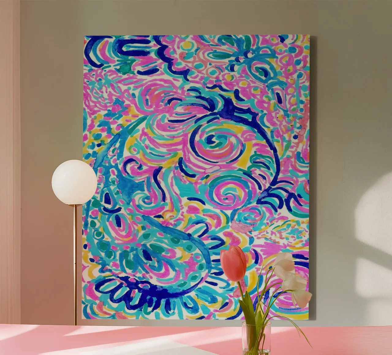 Lilly Pulitzer - Ispirazione corallo tela con Cornice a cassetta da Queenshop