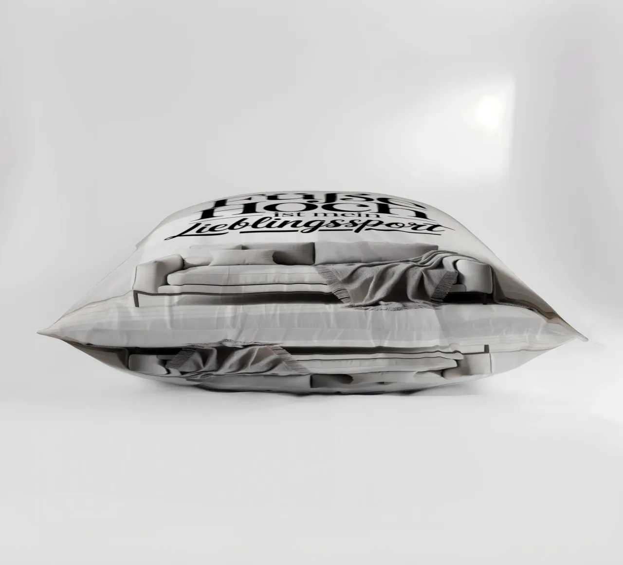 Füße hoch ist mein Lieblingssport decorative cushion by Aphorismiker