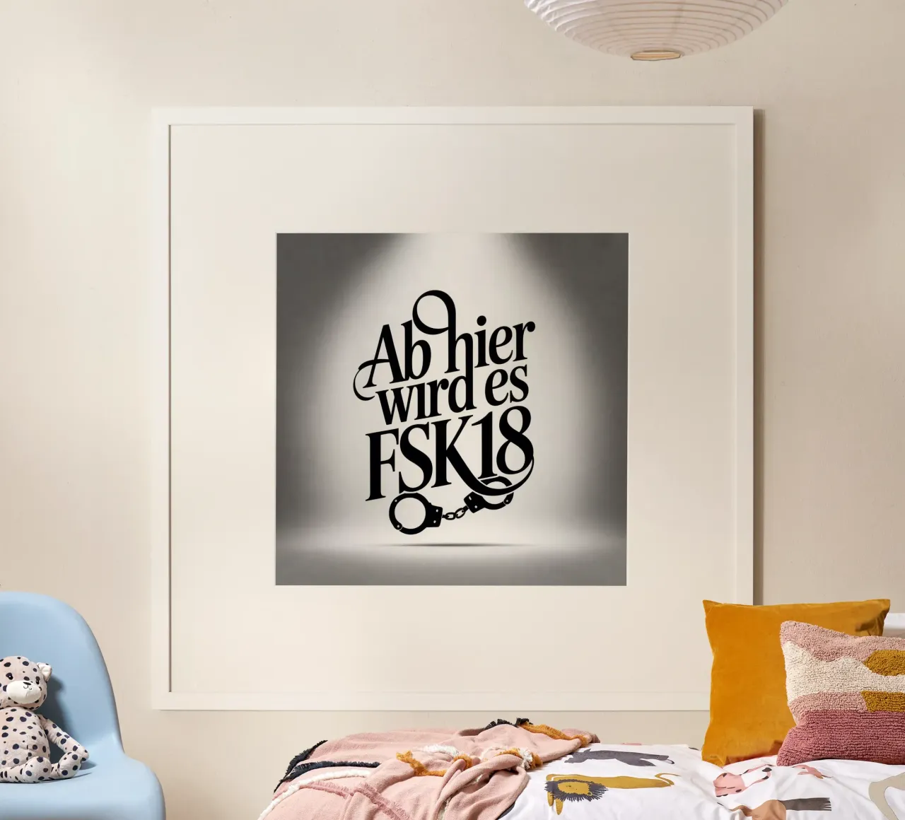 FSK 18 poster with wooden frame by Aphorismiker