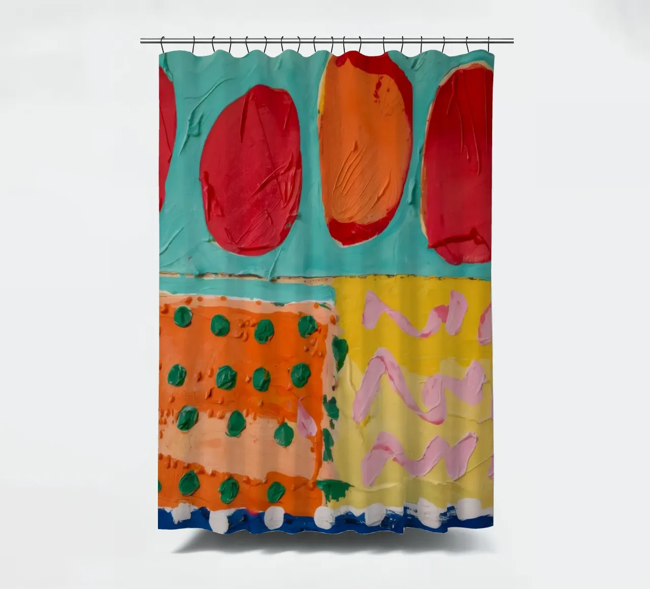 Sunset Blaze Celebration shower curtain by Sublime Layers