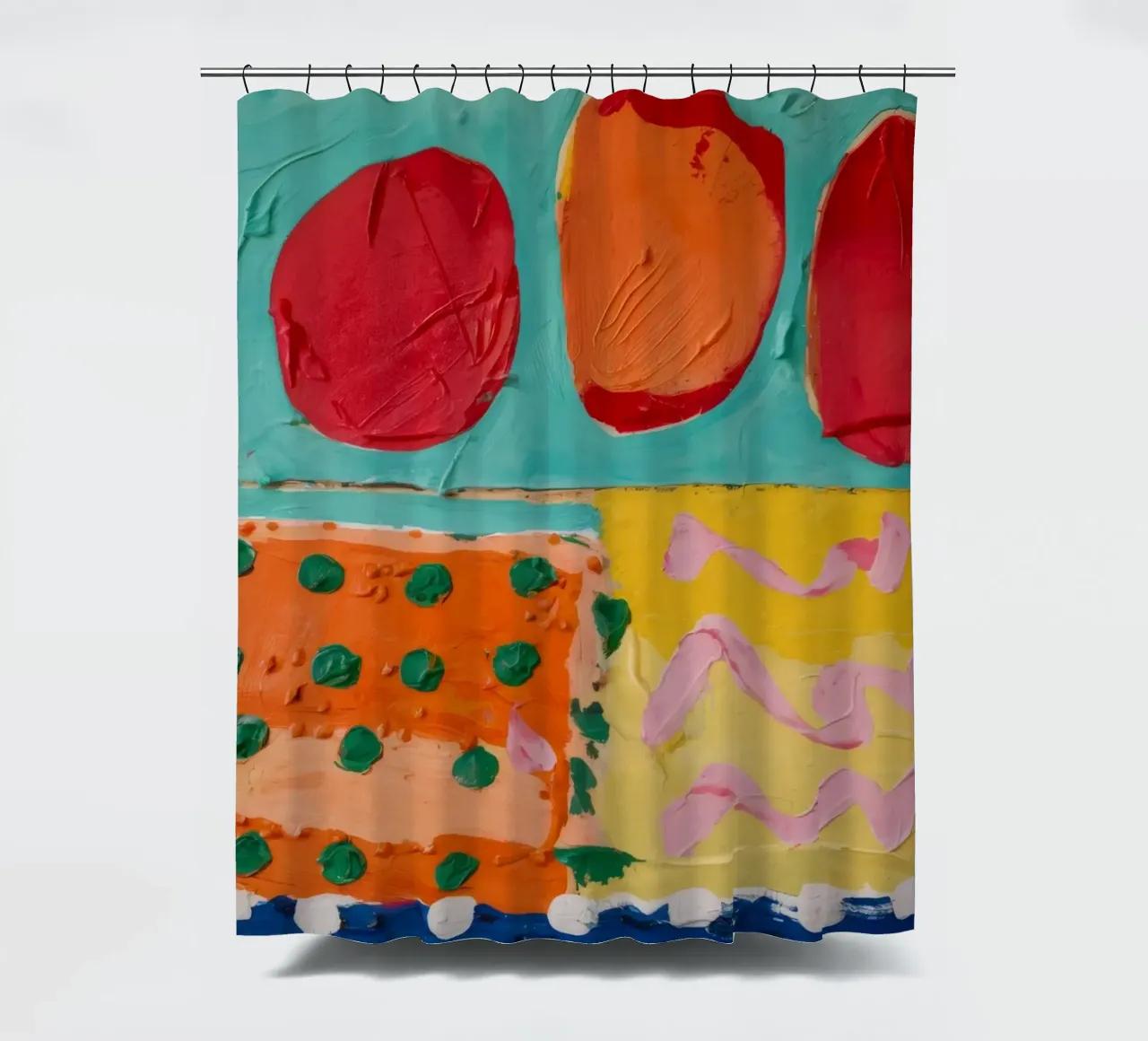 Sunset Blaze Celebration shower curtain by Sublime Layers