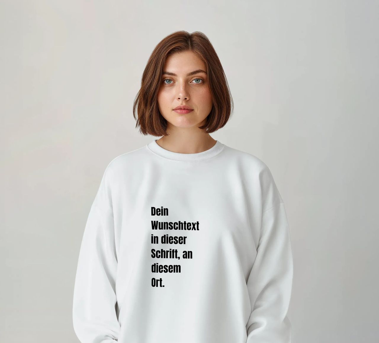Wunschtext in schwarz weiß Sweatshirt von WORTSPIEL